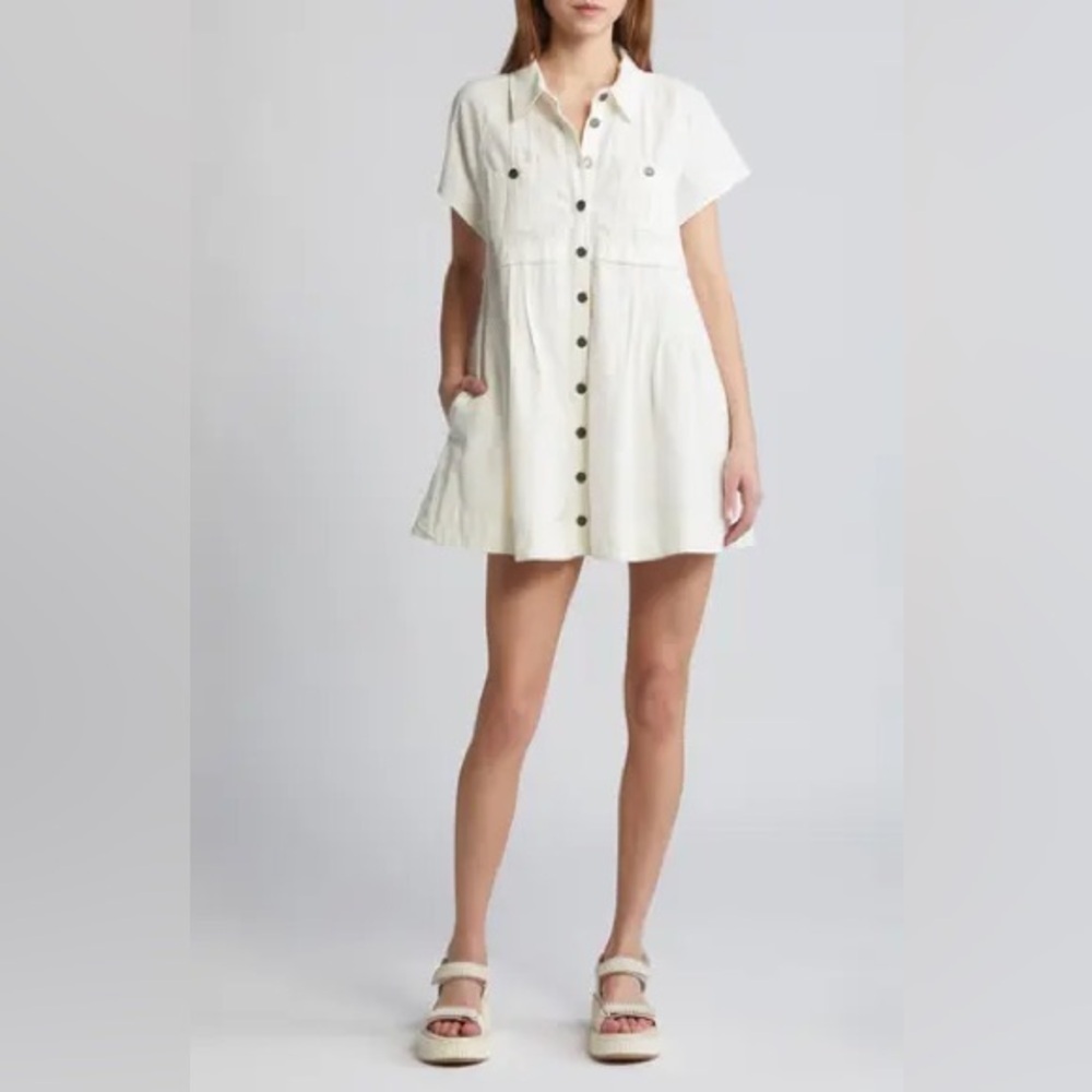 Free People Ronnie Cotton Poplin Dress B1025